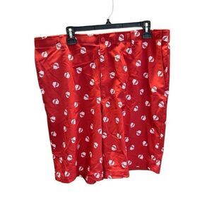 Golf America 36 Men's Christmas Santa Golf Shorts Flat Front Holiday Stretch